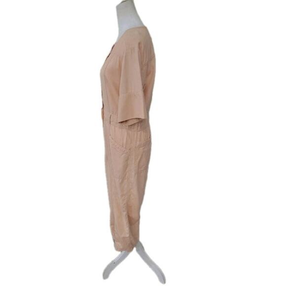 Madewell Womens Top-Stitched Coverall Jumpsuit Blush Short Sleeve Utility Size 0 - Picture 7 of 14